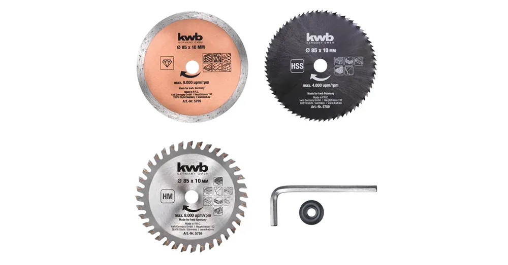 KÖRFŰRÉSZTÁRCSA KÉSZLET D85*10mm 5DB-OS KWB 49575905 Különleges ajánlat