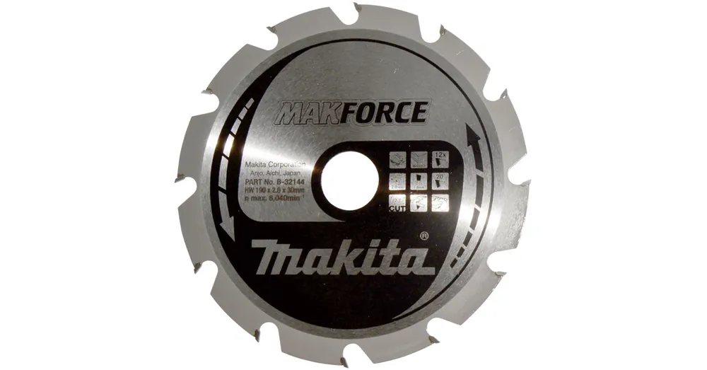 MAKITA B-32144 KÖRFŰRÉSZTÁRCSA D190*30/12F. FÁHOZ STANDARD TÍPUS Különleges ajánlat