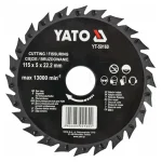 Csak ma YATO 59160 UTOLSÓ DARAB! KÖRFŰRÉSZTÁRCSA D115*22/24FOG FÁHOZ, PVCHEZ, GIPSZHEZ