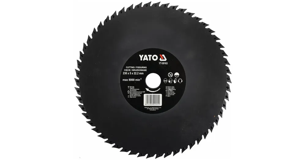 YATO 59163 UTOLSÓ DARAB KÖRFŰRÉSZTÁRCSA D230*22/54FOG FÁHOZ, PVCHEZ, GIPSZHEZ Biztonságos fizetés