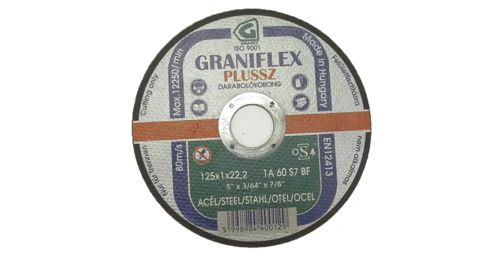Ne maradj le VÁGÓKORONG ACÉLHOZ D125*3.2A 22LYUK 1A 36 S7 BF T41 LAPOS GRANIFLEX PLUSSZ