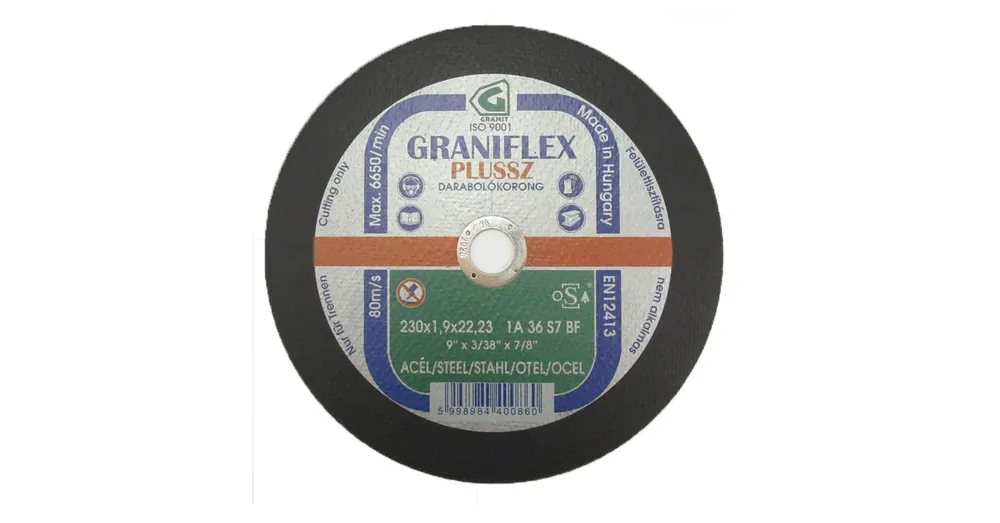 VÁGÓKORONG ACÉLHOZ D230*1.9A 22LYUK 1A 36 S7 BF T41 LAPOS GRANIFLEX PLUSSZ Exkluzív ajánlat