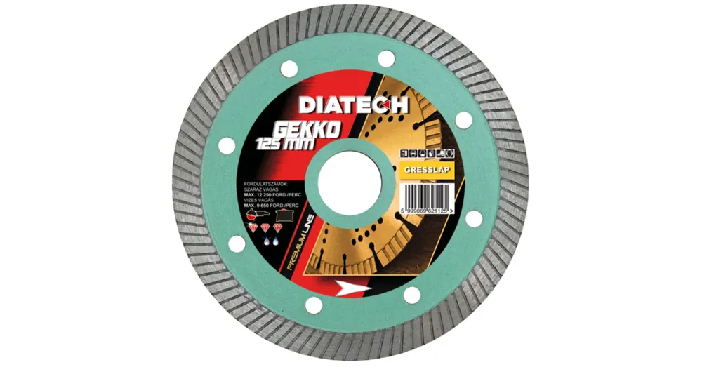 DIATECH GK125 VÁGÓKORONG TURBO D125*22,2 GEKKO GYÉMÁNTSZEMCSÉS Expressz szállítás