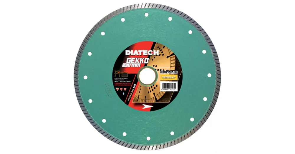 Nézd meg most DIATECH GK230 VÁGÓKORONG TURBO D230*30/25,4 GEKKO GYÉMÁNTSZEMCSÉS