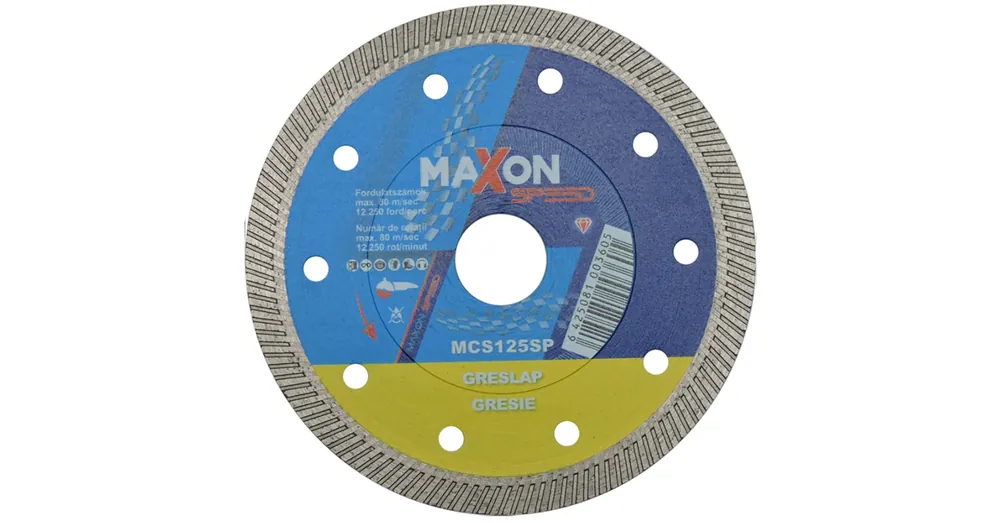 Utolsó esély DIATECH MCS125SP VÁGÓKORONG GRES/CSEM D125*22.2 MAXON SPEED GYÉMÁNTSZEMCSÉS