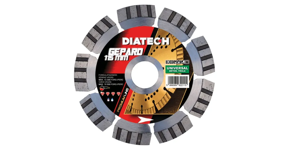 DIATECH GE115 VÁGÓKORONG TURBO D115*22,2 GEPARD GYÉMÁNTSZEMCSÉS Csak ma