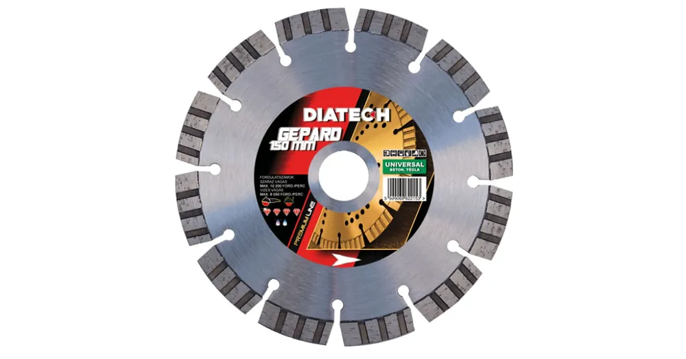 DIATECH GE150 VÁGÓKORONG TURBO D150*22,2 GEPARD GYÉMÁNTSZEMCSÉS Árcsökkenés