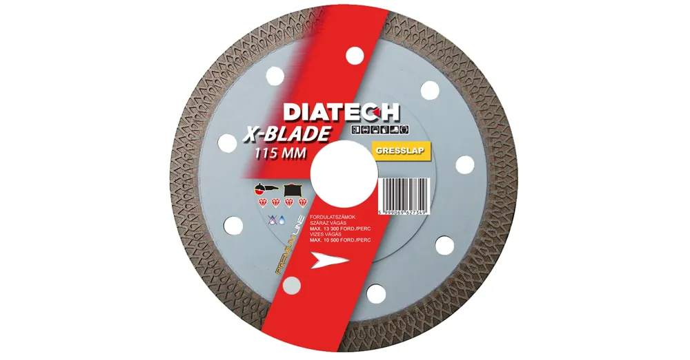 DIATECH XB115 VÁGÓKORONG D115*30*22,2LYUK X-BLADE GRES ÉS MÁRVÁNY LAPHOZ Expressz szállítás