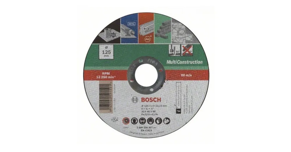 Olcsóbb BOSCH 2609256307 VÁGÓKORONG KŐHÖZ D125*1.0 22LYUK ACS60V T41 LAPOS