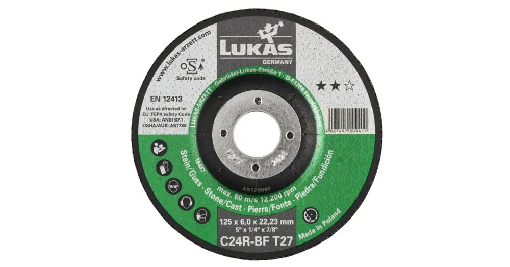 Prémium TISZTÍTÓKORONG KŐHÖZ D125*6.0C 22LYUK C24R BF T27 LUKAS UTOLSÓ DARAB