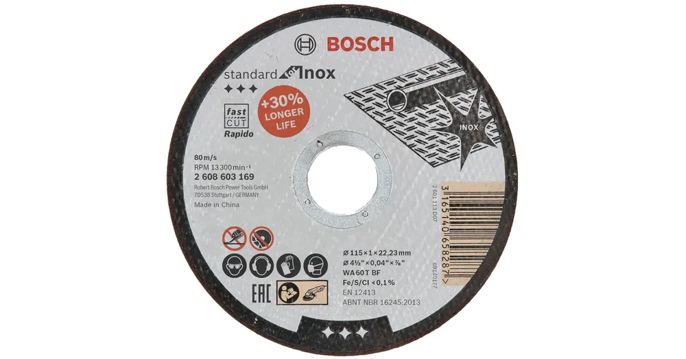 BOSCH 2608603169 VÁGÓKORONG INOXHOZ D115*1.0Q 22LYUK 10DB/FÉMDOBOZ BF 41 Vedd meg most