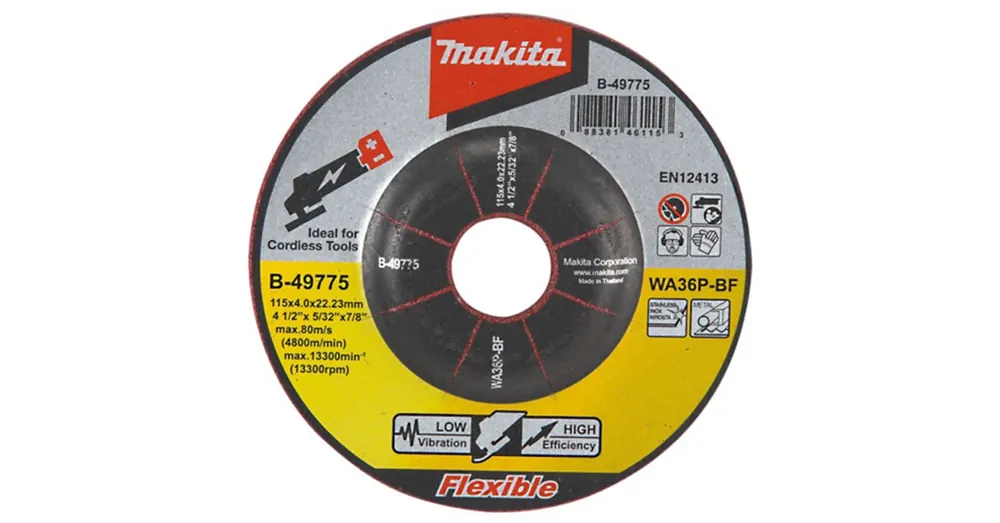 Prémium MAKITA B-49775 TISZTÍTÓKORONG ACÉLH. D115*4.0 22LYUK WA36P-BF FLEXIBILIS T42