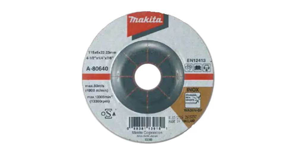 MAKITA A-80640 TISZTÍTÓKORONG INOXH. D115*6.0 22LYUK WA36n-BF T42 KÚPOS Szuper ajánlat
