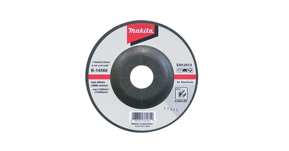 MAKITA B-14560 TISZTÍTÓKORONG ALU.D115*(6)7.0 22LYUK A36ALU T42 KÚPOS Végkiárusítás