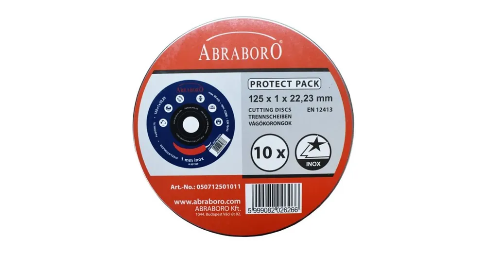Vedd meg online VÁGÓKORONG INOXHOZ D125*1.0Q 22LY.10DB/FÉMDOB. PROTECT PACK IMPORT