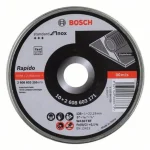 Gyors kiszállítás BOSCH 2608603255 VÁGÓKORONG INOXHOZ D125*1.0Q 22LYUK 10DB/FÉMDOBOZ