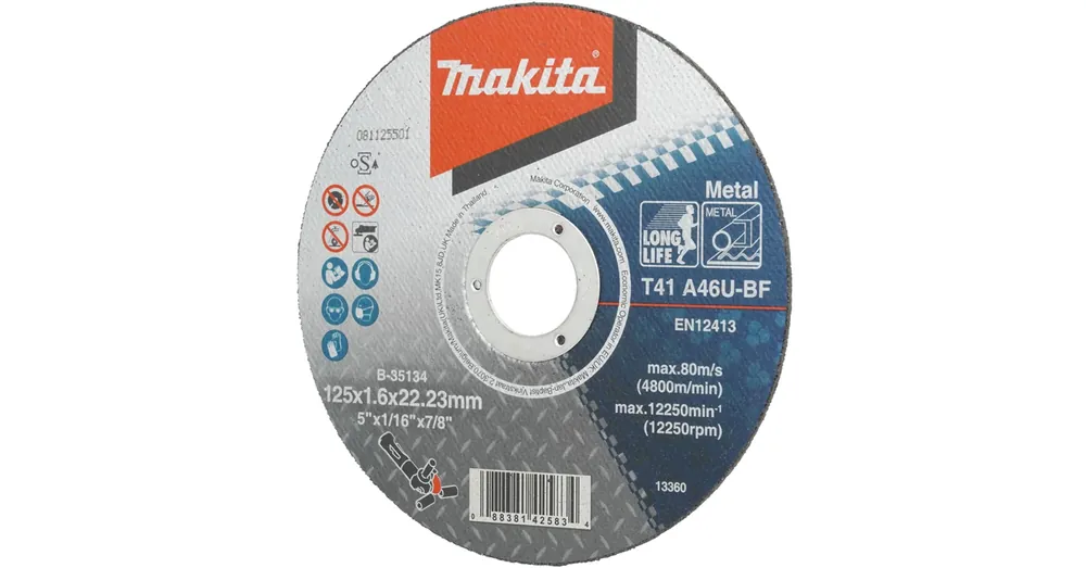 MAKITA B-35134 VÁGÓKORONG ACÉLHOZ D125*1.6A 22LYUK A46U-BF T41 LAPOS Bestseller