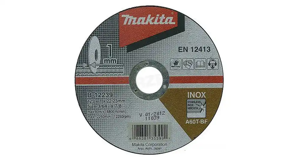 Árengedmény MAKITA B-46931 VÁGÓKORONG INOXHOZ D125*1.6Q 22LYUK A60T-BF T41 LAPOS