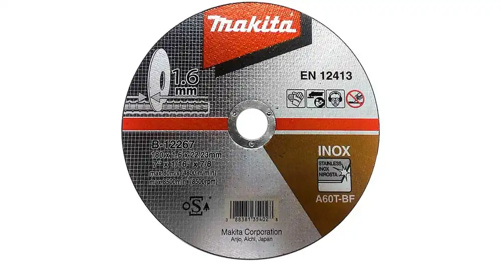 Vásárlói kedvenc MAKITA E-13758 VÁGÓKORONG INOXHOZ D180*1.6Q 22LYUK A60T-BF