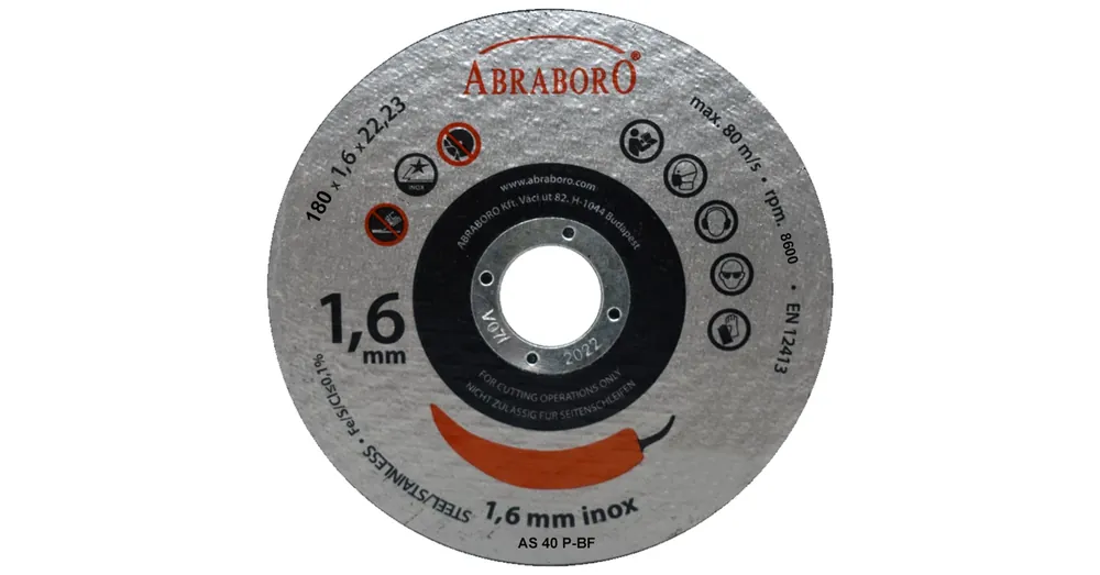 VÁGÓKORONG INOXHOZ D180*1.6 CHILI 22LYUK AS40PBF T41 LAPOS IMPORT Vedd meg most