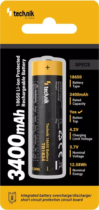 Technik Akkumulátor 18650 TR1834 3400mAh 3,7V B1 Korlátozott ajánlat