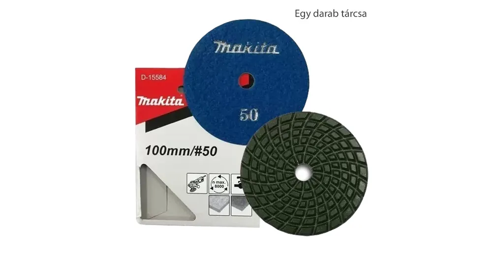 MAKITA D-15584 CSISZOLÓTÁRCSA D100*12 KÉK VIZES - SZEMCSE 50 Azonnal elérhető