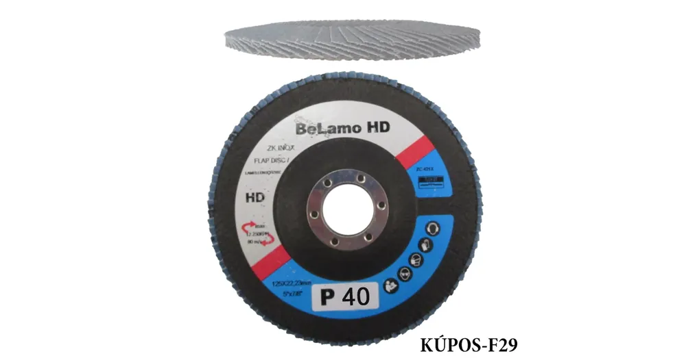 LAMELLÁS CSISZOLÓTÁRCSA KÚPOS D125ZK40 LAMOFLEX INOX F29 BELAMO HD Ne maradj le
