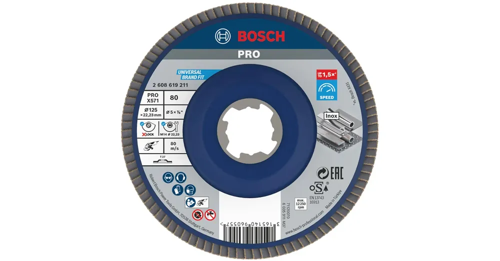 Nézd meg most BOSCH 2608619211 LAMELLÁS CSISZOLÓTÁRCSA D125 XLOCK GYORSBEFOGÁS P80