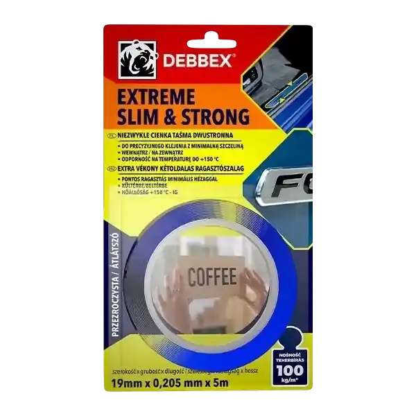 Olcsó Den Braven DEBBEX Extra vékony kétoldalas ragasztószalag EXTREME SLIM & STRONG