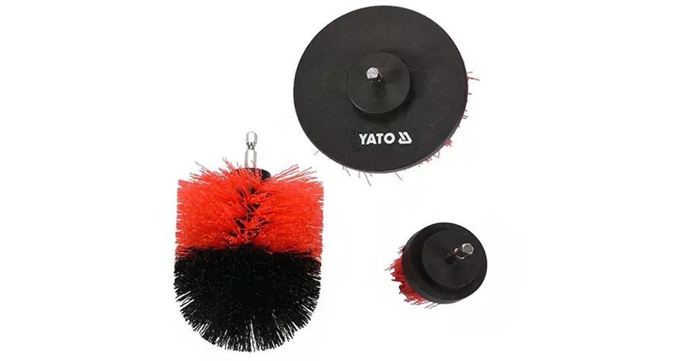 Végkiárusítás YATO 47553 KEFEKÉSZLET 3DB-OS NYLON KEFE BITBEFOGÁSÚ