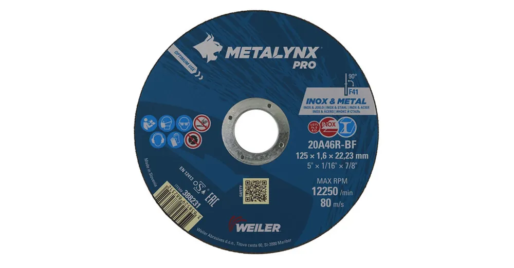 VÁGÓKORONG INOX-ACÉL D125*1.6 22LYUK 20A46R-BF METALYNX PRO 388231 Vedd meg online