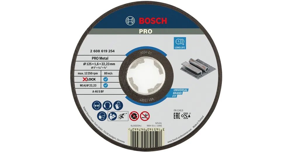Olcsó BOSCH 2608619254 LAMELLÁS CSISZOLÓT. D125*1.6 XLOCK GYORSBEFOGÁS