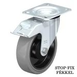KERÉK TÖMÖRGUMI BEÁLLÓ FÉKES D100 POLIAMID K.AGY TB 150KG BLICKLE LE-POEV 100KA-FI-SG Expressz szállítás
